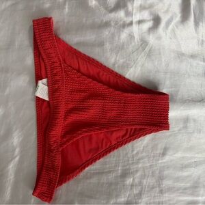 Aerie Vibrant Red Textured Swim Bottom